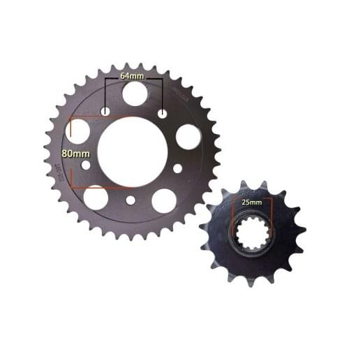 For Honda CB-1 Motorcycle Front & Rear Sprocket geartransmission (525) 15T/39T Black