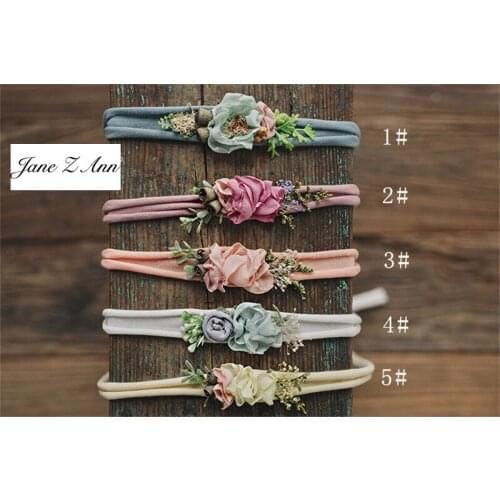 Jane Z Ann Beautiful Hair Belt Headdress Flower Baby Studio Newborn Photography Props 5 colors