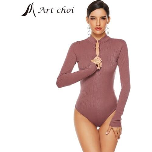 Long Sleeve Knitted Skinny Bodysuit Jumpsuit Women Spring Autumn Winter Fitness Rompers Casual Regular Base Shirt Plus Sizes