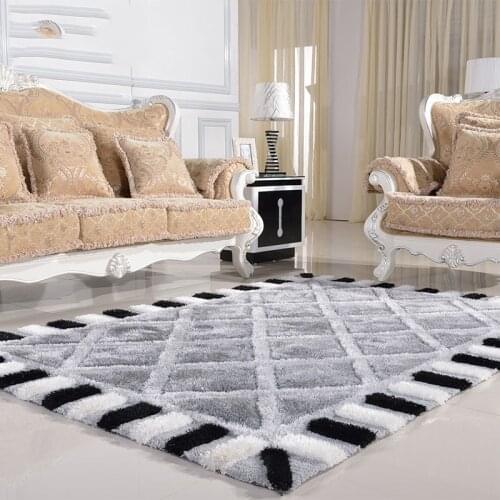 Modern minimalist living room carpet Thickened bedroom rug Continental black and white checkered sofa rugs and carpets floor mat