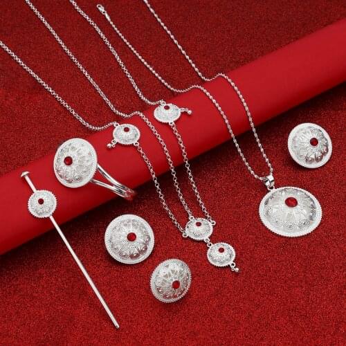 Eritrean Wedding Traditional Jewelry Six Pcs Choker Sets Stone Wedding Jewelry Sets Ethiopian Women