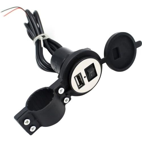 Waterproof USB Scooter Modified Mobile Phone Charger New Motorcycle Charger With Switch Car Handle Power Adapter Moto Accessorie