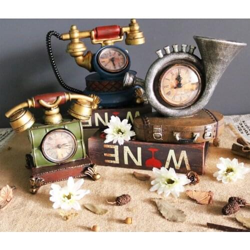Europe type restoring ancient ways of creative telephone personality clock and watch the living room TV cabinet bar cafe decorat