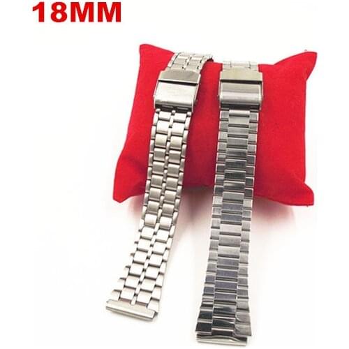 High quality 20PCS/lot 18mm stainless steel strap watch band watch strap silvery color- 102101
