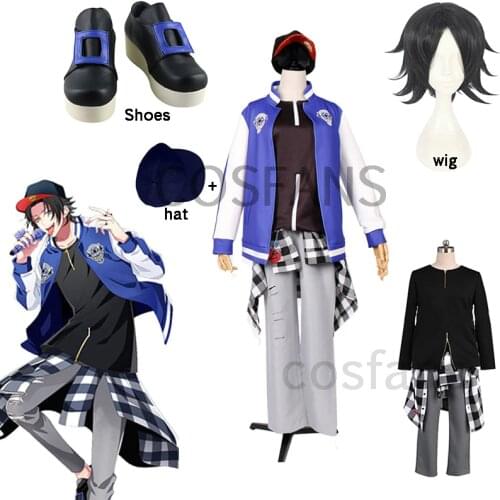 Japanese Voice Actor Division Rap Battle Yamada Nirou Jiro Hypnosis Mic Buster Bros!!! MC.M.B Cosplay Costume wig Shoes Shirt
