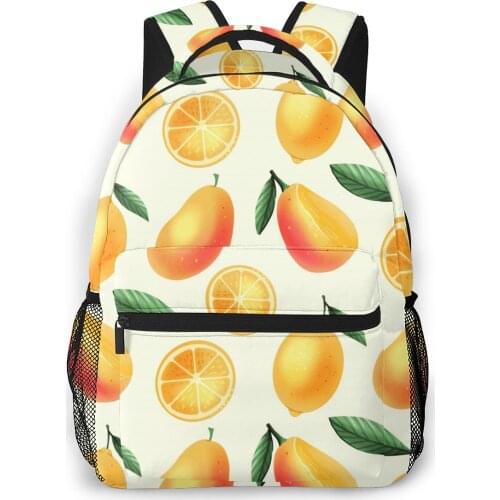 Women Backpack with Multiple Using Women Backpacks Lemon Fruits Collection Female School Bag Girls Travel Bag
