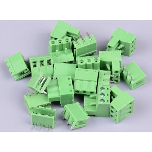 10Pcs Pitch KF2EDGK KF-3P 3PIN Right Angle Plug-in Terminal Contor 5.08mm