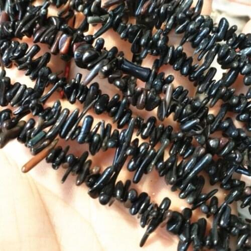 2 strings black coral chips string coral strings for fashion jewelry women bracelets making accessories and components 4-6mm goo