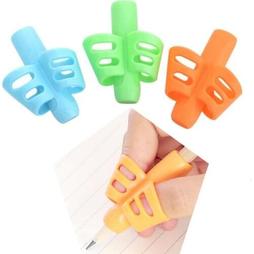 3pcs Children Writing Pencil Holder Kids Learning Practise Silicone Pen Aid Posture Correction Device for Student Wholesale