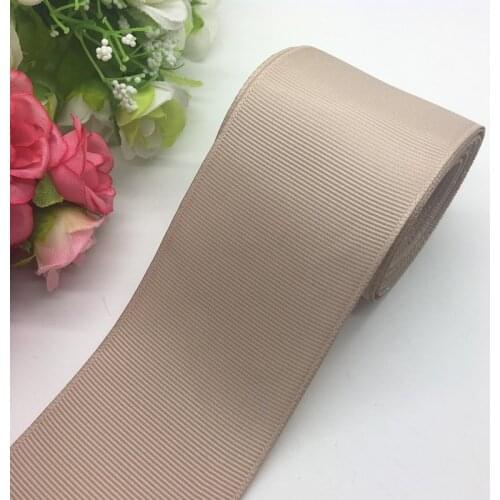 3yards/lot 2Inch 50mm Wide Khaki Grosgrain Ribbon Hair Bows Wedding DIY Crafts
