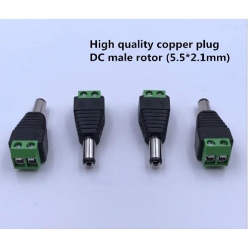 5pcs female connector + 5 pcs DC female connector 2.1 * 5.5mm power jack adapter plug cable connector for 3528/5050/5730 led str