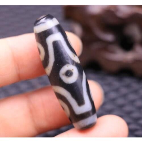 5A Magic Tibetan Old oily Agate 6 eye Health Totem dZi Bead Amulet 49mm