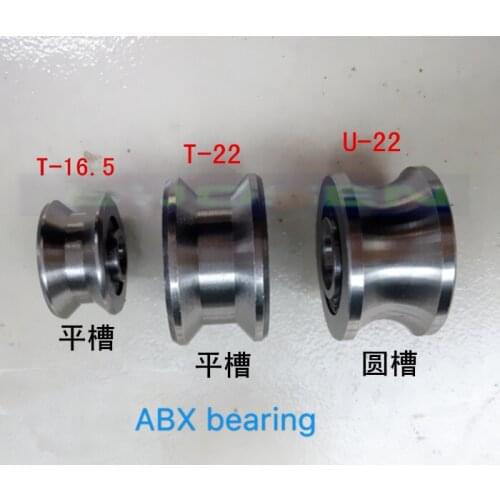 Free shipping 6pcs U22 T22 T16.5 deep groove ball bearing 8x22.5x14.5mm U groove Traces walking guide rail bearings