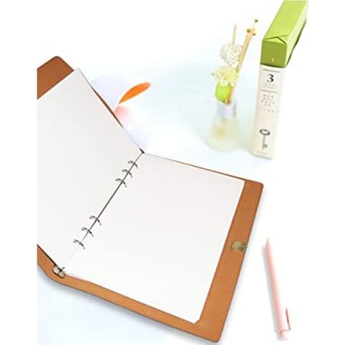 Note Book Loose Leaf Inner Core A5 Notebook Diary Plan Leather Binder Office School Supplies Ring Binder Cards Invitations P1