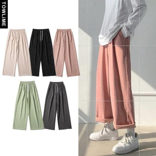 Harajuku Solid Japanese Pattern Hip Hop Wide Leg Pants Women Men Casual Streetwear Elastic Waist Drop Feeling Joggers Pants
