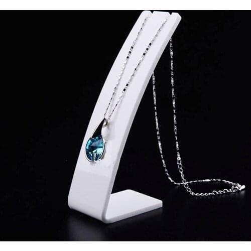 White Acrylic Necklace Jewellry Display Stand Holder Earring Pendant Exhibition Shelf 3Sizes Jewellery Storage Showcase