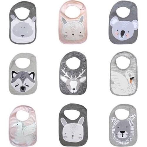 New Baby Bibs Burp Cloths Cotton Cartoon Feeding Smock Saliva Towel Eating Baby Waterproof Bibs Infant Scarf Burp Cloths