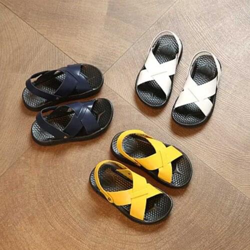 2021 Childrens Sandals High Quality Kids Shoes Baby Boy Girl Solid Summer Beach Sport Soft Leather Sandals Shoes Sneakers