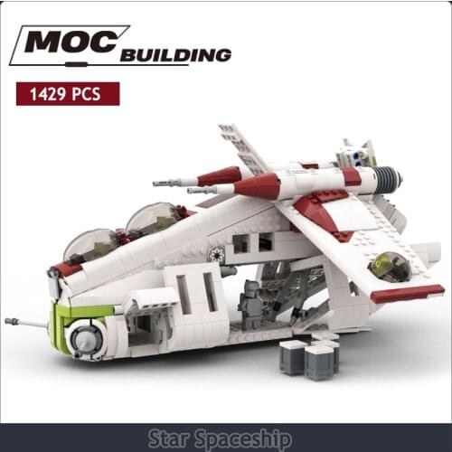 MOC-37069 building blocks space war republic helicopter assembly brick star spaceship model kit gift star action wars child toy