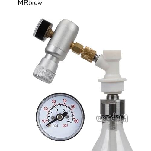 Stainless Carbonation Cap 60psi CO2 Charger With 5/16" Barb & Ball Lock Disconnect Type CO2 Coupling For Carbonate Soda Beer