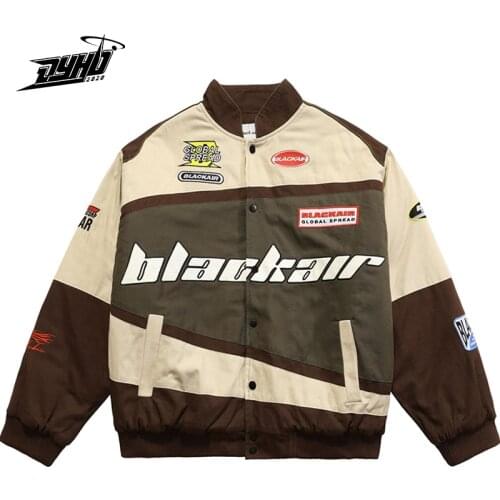 Hip Hop Baseball Coats Mens Letters Embroidery Patchwork Color Block College Jackets Mens Harajuku Bomber Varsity Jacket Womens