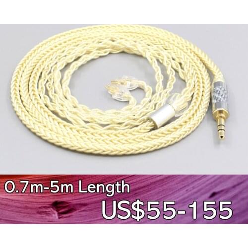 LN007609 8 Core Gold Plated + Palladium Silver OCC Alloy Cable For AUDEZE iSINE 10 20 LX LCDi3 LCDi4 Earphone