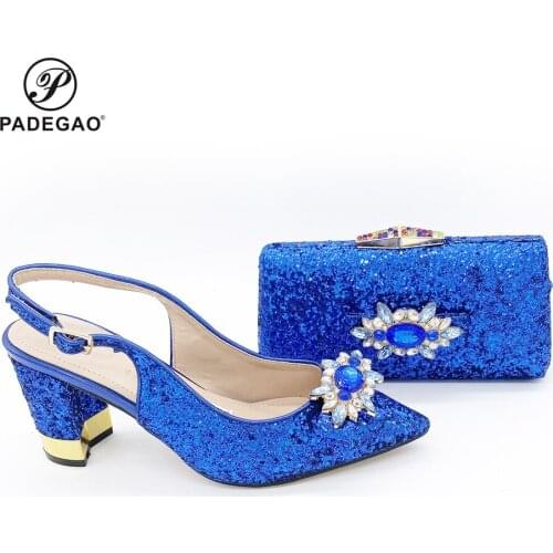 Fashion italian shoes with matching bags 8CM african shoes and bags matching set for party italian shoes and bags set