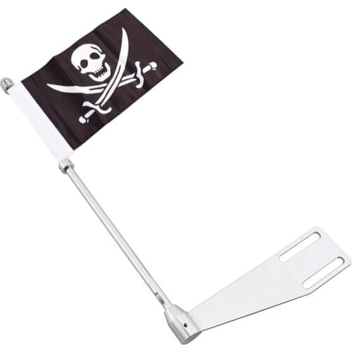 Motorcycle Pirate Flag Luggage Rack Mount Flag Pole For Indian Chief Roadmaster Accessories