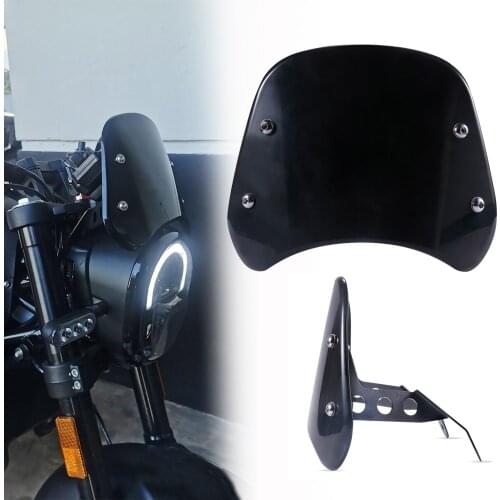 Motorcycle Black Headlight Windshield Fairing Windscreen Compact Sport Wind Deflector Kit For Benelli Leoncino 250 Models