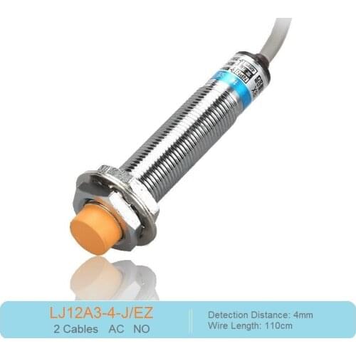 New M12 Inductive Proximity Sensor Switch LJ12A3-4-J/EZ 2 Cables AC NO Detection Switch