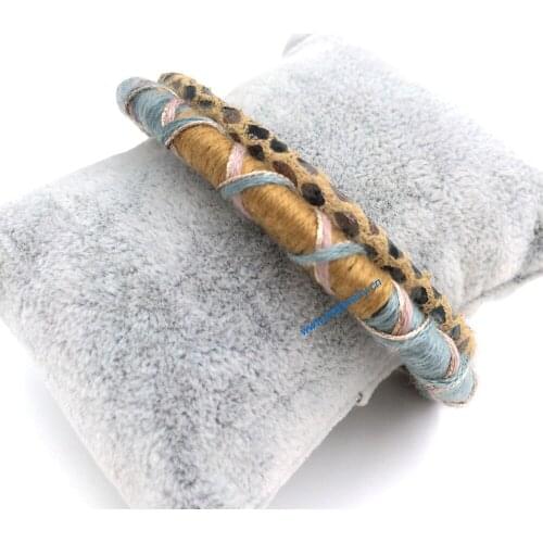 New fashion handmade Jewelry Suppliers leather bracelet metal cord weaving bracelet for women