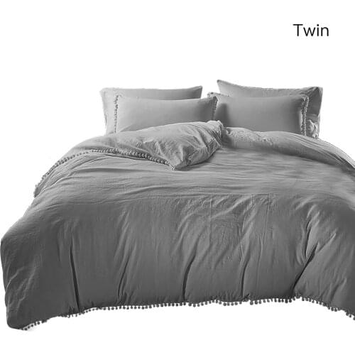 Pure Color Washed Ball Duvet Cover Bedding Set Pillowcase Comfortable And Skin-friendly Warm 269.24 X 228.6 CM Reversible Quilt