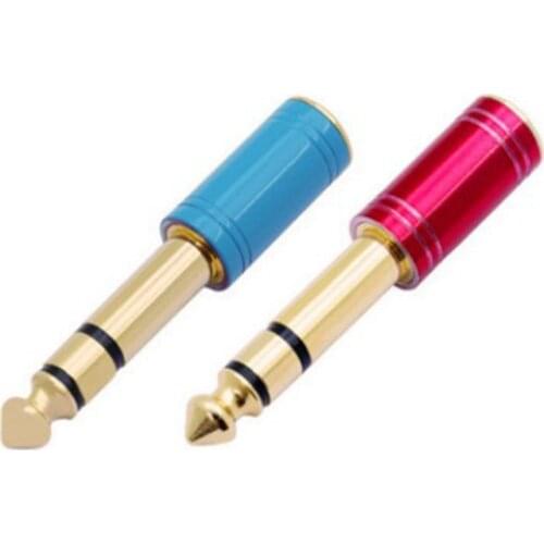 6.35mm Male to 3.5mm Female Stereo Audio Adapter Gold Plated Connector Small Jack Plug to Large Jack Plug Converter