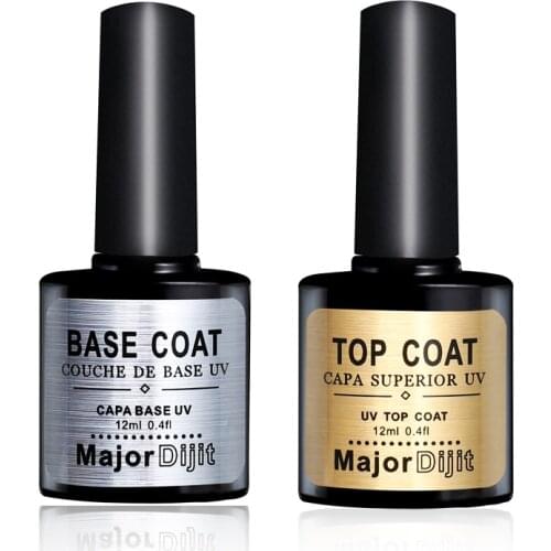 Professional Top Base Coat Soak Off Gel Nail Polish UV 12ml Transparent Long Lasting Nail Art Manicure Gel Lak Varnish Primer