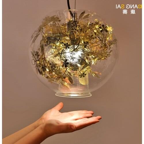 Simple Modern Restaurant Cafe Clothing Store Glass Bulb Pendant Light luminaria pendente