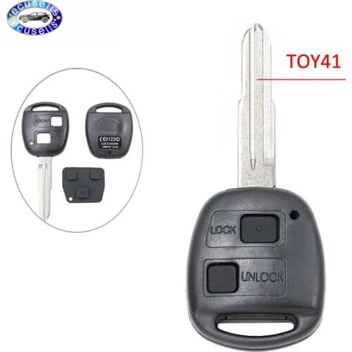 SALE ! 2 Buttons Replacement Shell Case Remote Key Blank Cover Casing for Yaris Hiace Corolla Avensis Camry Toy41 Blade With Pad