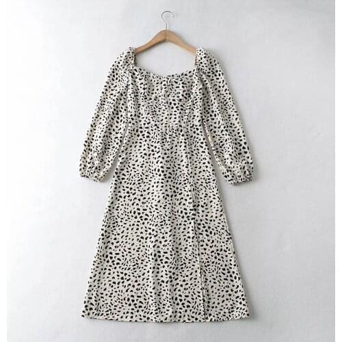 Sexy Sweetheart Neckline Short Sleeve Midi Puff Sleeve Dresses DLQZ342