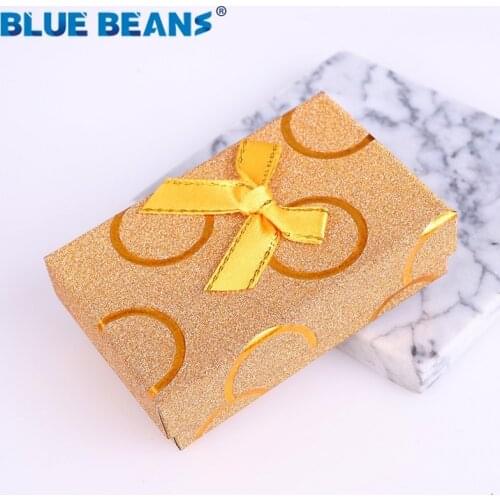 Square jewelry box organizer Engagement Ring For Earrings Necklace Bracelet Display Gift Box Holder Black red white navy Gold