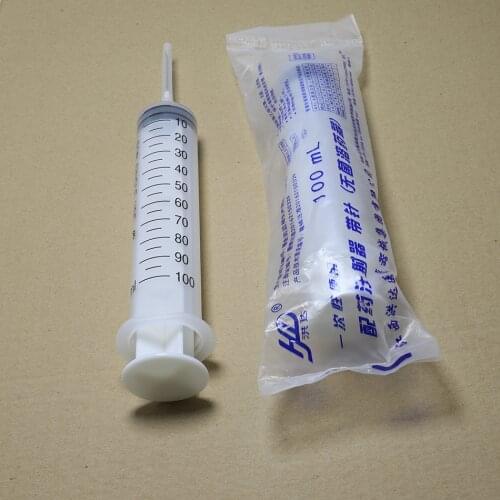 1pcs 100ml 100cc Luer lock Syringe With Sharp End Tip Needle Storage Crimp sealed Cap Dispensing Adhesives