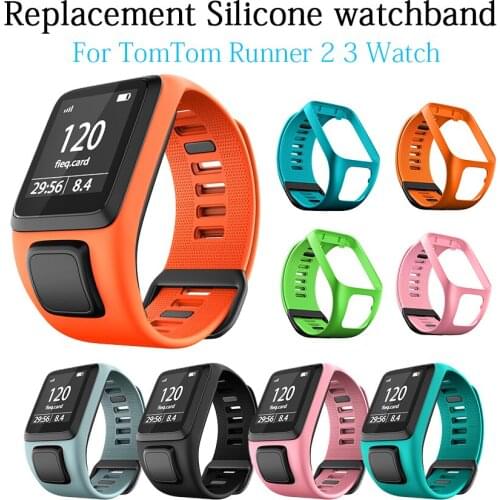 Silicone Strap For TomTom Runner 2 3 Spark 3 GPS Sport Smart Watchband Replacement Bracelet Straps For Tom 2 3 Watch Correa