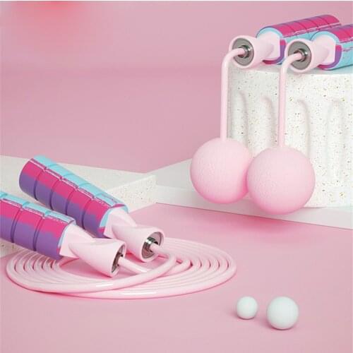 New Weight Bearing Cordless Jump Ropes Gym Fitness Indoor Workout Silent Tangle-Free Rapid Speed Jumping Rope Cable with Balls
