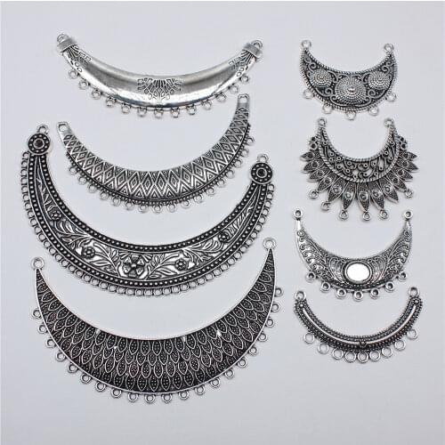 2pcs 66x30mm Necklace Connector For Necklace Making Antique Silver Color DIY Necklace Jewelry Finding