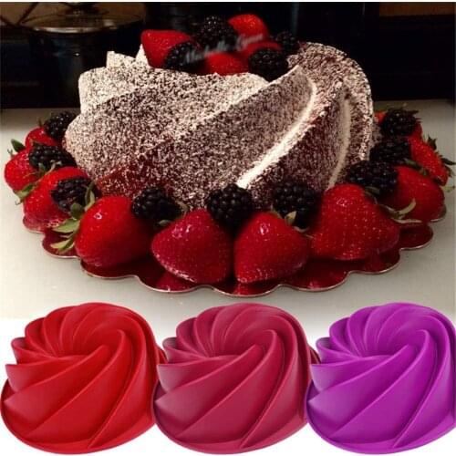 Spiral Cake Mould Silicone Pumpkin Cupcake Molds Home Backing Tools Bakeware Fluted Cake Mould