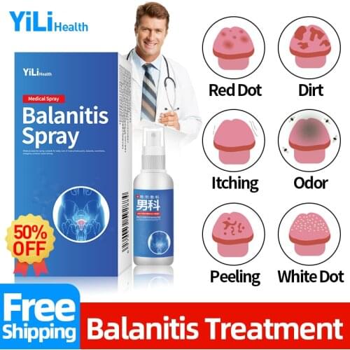 Balanitis Treatment Spray Penile Genital Herpes Antibacterial Liquid Medical Relief Balanitis Redness Inflammation Remove Odor
