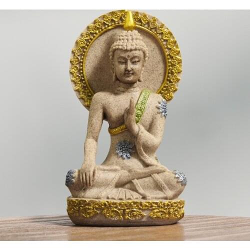 New 2020 Buddha Statue Thailand Buddha Sculpture Sandstone Hand Made Buddhism Hindu Fengshui Figurine Meditation Home Decor