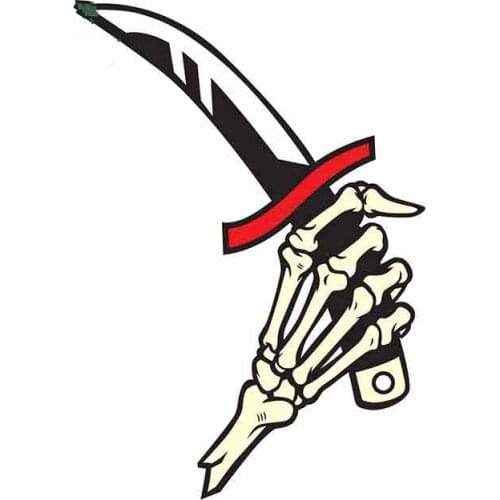 Hot Hand Bone Hold A Nife Fine Decal Reflective Creative Car Stickers Fashion Occlusion Decor Waterproof KK13*10cm