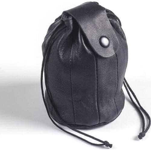 Leather string cut tobacco bag, zero money bag, portable, small tobacco bag, moisture proof,Pipe accessories