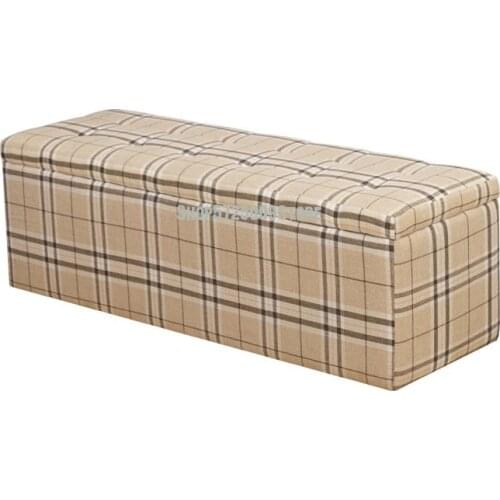 Cloth Art New European Style Changing Fitting Room Sofa Stool Shoe Shop Shoe Testing Stool Rectangular Linen Storage Stool Stora