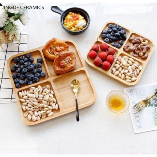 Japanese-style Bamboo Home Kitchen Accessories Food Dishes Plate Servies Tableware Bowl Topper Tray Snacks Fruit Snack Tray