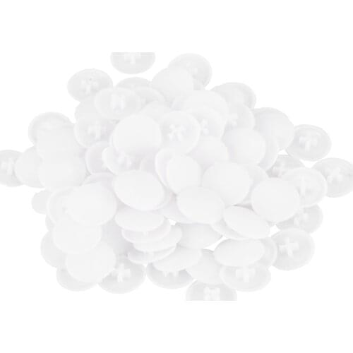 Screws Plastic Cover Case 17mm x 6.5mm 100 pieces White